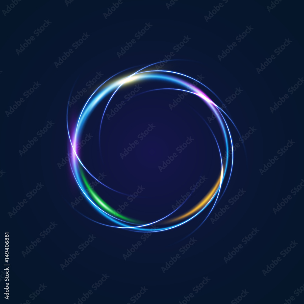 Obraz premium Glowing sci-fi HUD elements. Technology futuristic design, neon lights. Vector mystical background