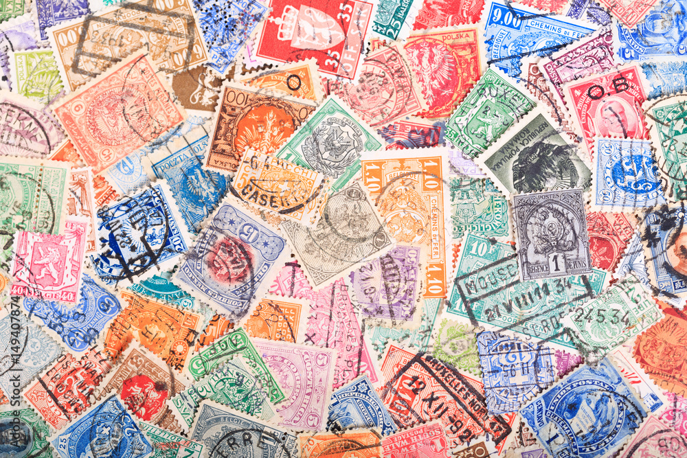 Old postage stamps from various countries