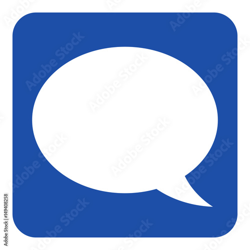 blue, white information sign - speech bubble icon
