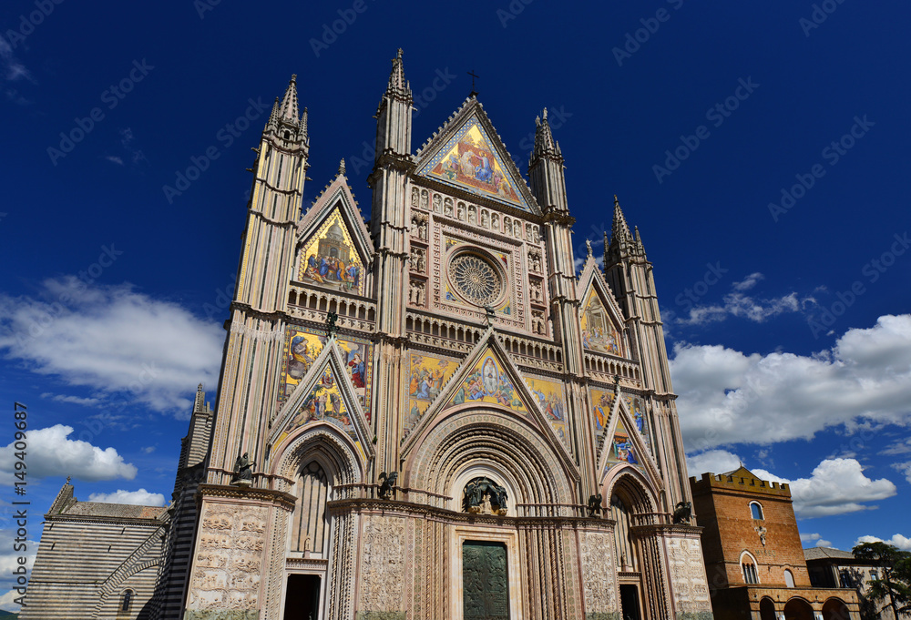Beautiful gothic Orvieto Cathedral in Umbria, Italy
