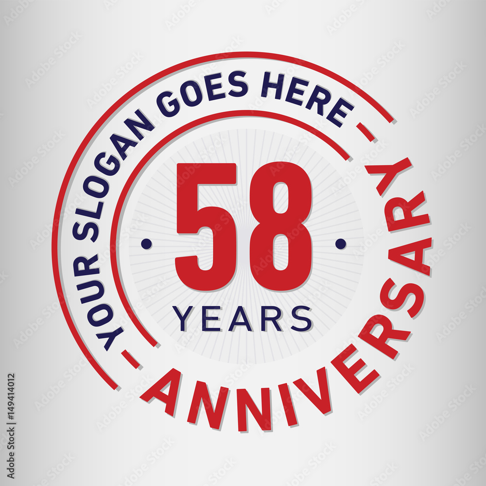 58 years anniversary logo template. Vector and illustration. 58 years anniversary logo template. Vector and illustration.