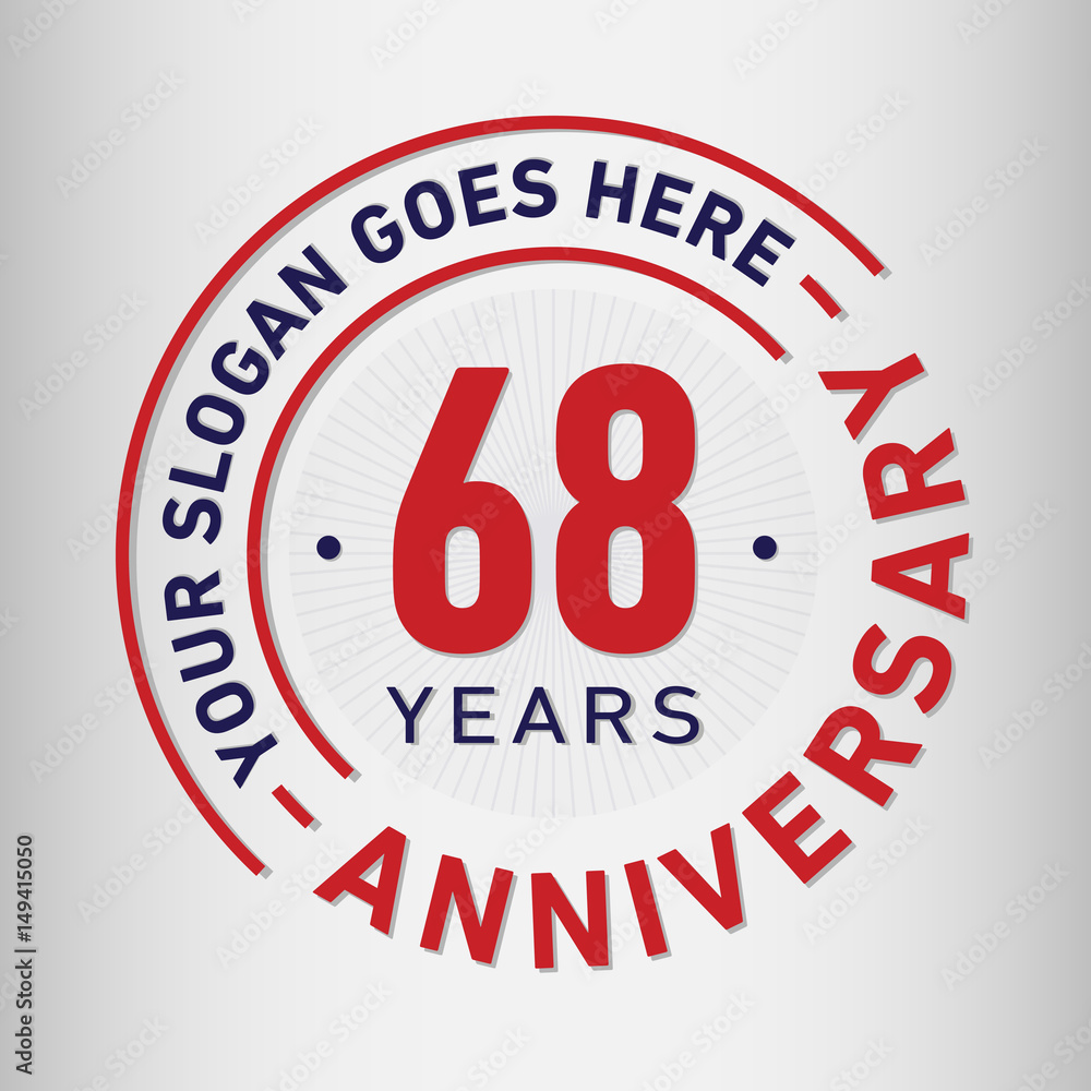 68 years anniversary logo template. Vector and illustration. 68 years anniversary logo template. Vector and illustration.