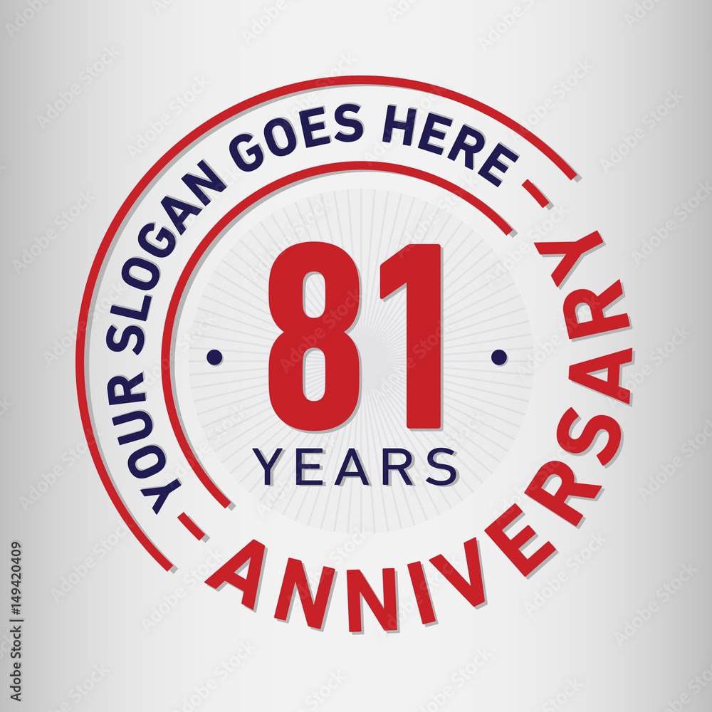 81 years anniversary logo template. Vector and illustration.