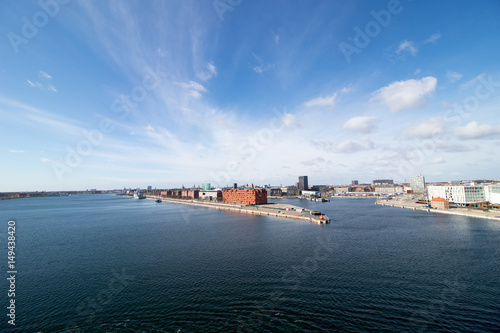 Copenhagen  the capital of Denmark. The picture is taken in the Nordhavn Osterport area  in the north-eastern part of the city. Wide angle view.