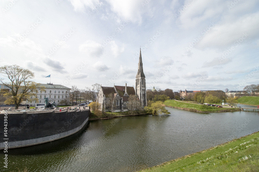 The beautiful St. Alban's Church in Copenhagen, the capital of Denmark. 