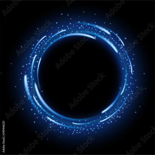 Round blue light shiny with sparkles, Suitable for product advertising, product design, and other. Vector Illustration