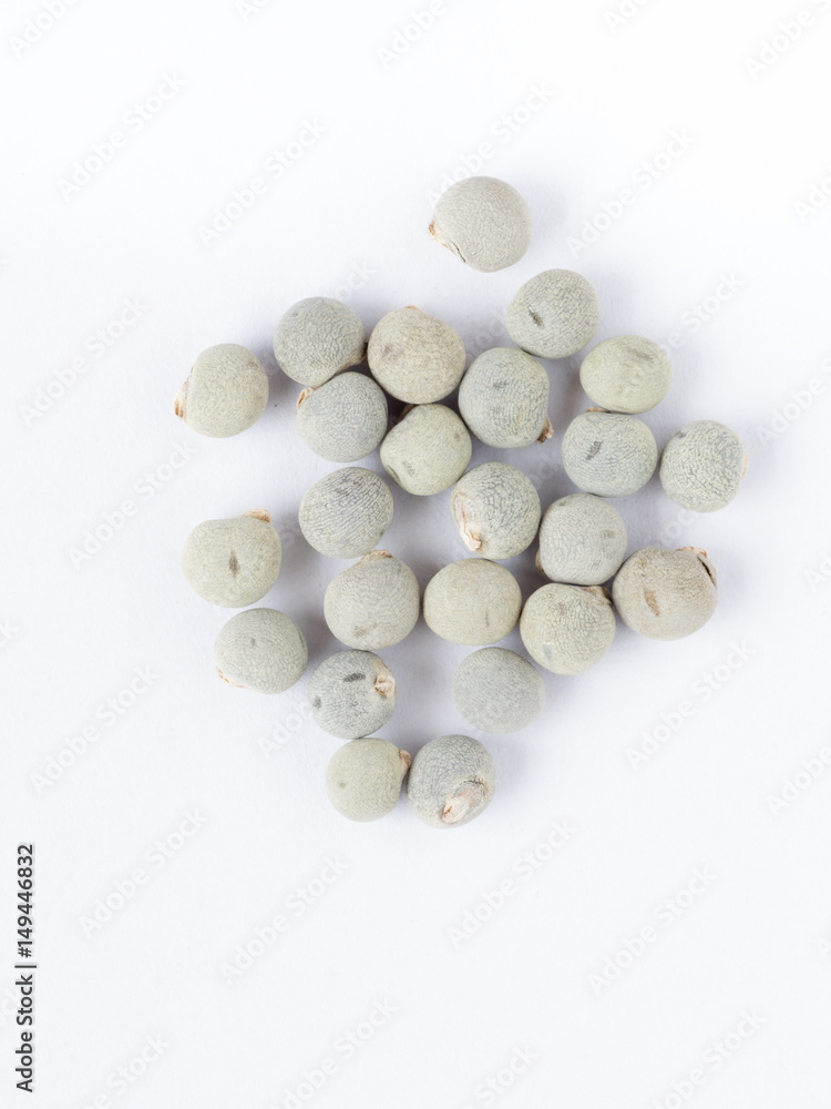 Japanese okura seed on white isolated background Japanese okura seed on white isolated background