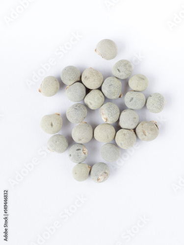 Japanese okura seed on white isolated background