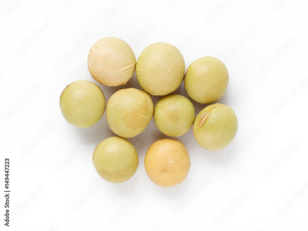 Japanese green soy bean seed on white isolated background Japanese green soy bean seed on white isolated background