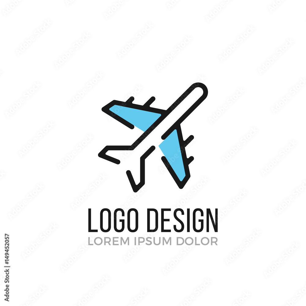 Airplane logo design concept. Plane icon. Vector logo