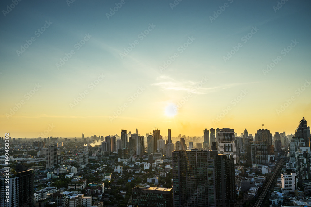sunset of cityscape - can use to display or montage on product