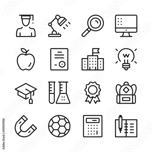 Education line icons set. Modern graphic design concepts, simple outline elements collection. Vector line icons