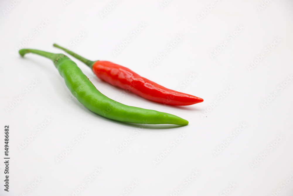 Chilies are on white background Chilies are on white background
