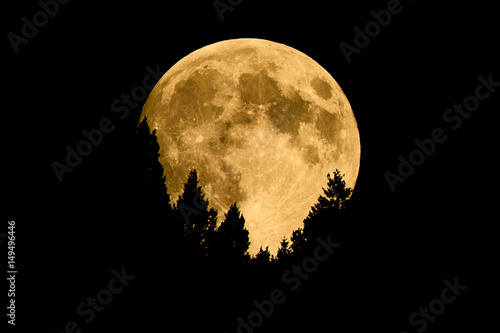 Moon Rising Over Bald Mountain in Sun Valley, Idaho photo