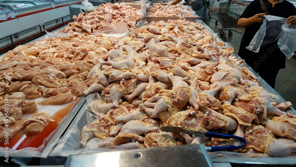 Fresh chicken market ,isolated Scales