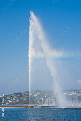 The jet of water the symbol of the city of Geneva in Switzerland