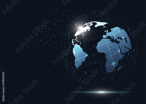 World map point, line, composition, representing the global, Global network connection,international meaning.