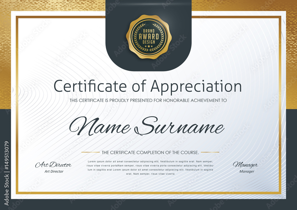 certificate template with luxury pattern,diploma,Vector illustration  - obrazy, fototapety, plakaty 