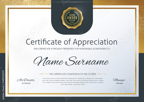 certificate template with luxury pattern,diploma,Vector illustration  photo