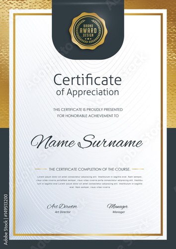 certificate template with luxury pattern,diploma,Vector illustration 