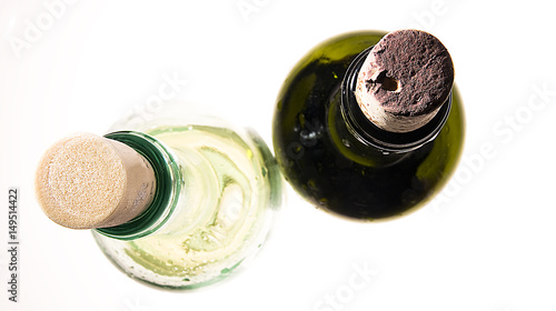 Close-up of bottles of wine