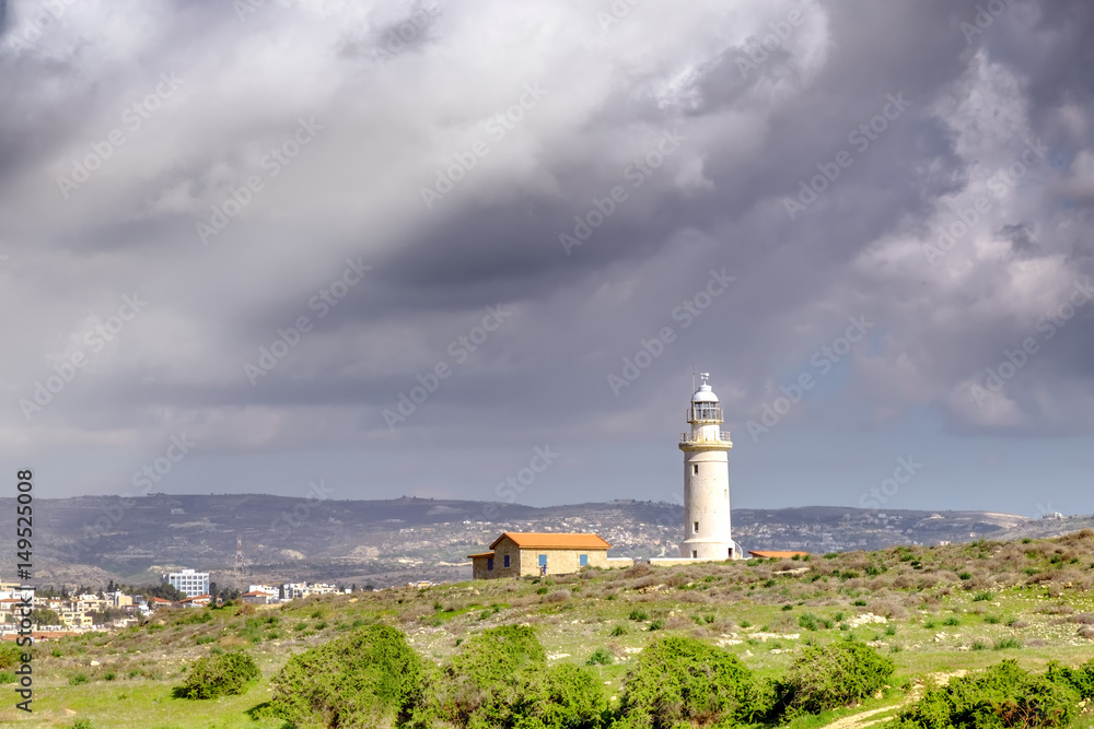 Lighthouse in Pathos, Cyprus island, Greece