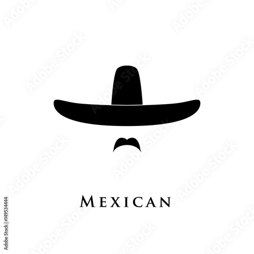 Mexican men icon isolated on white background. 