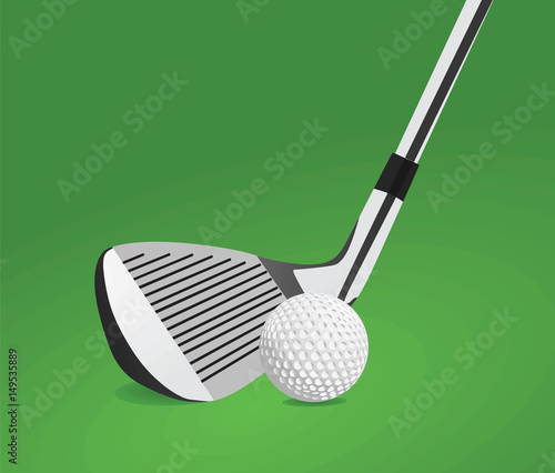 Golf stick and ball vector