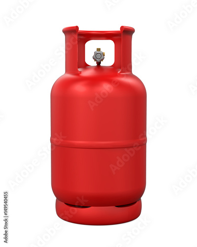 Red Gas Cylinder Isolated