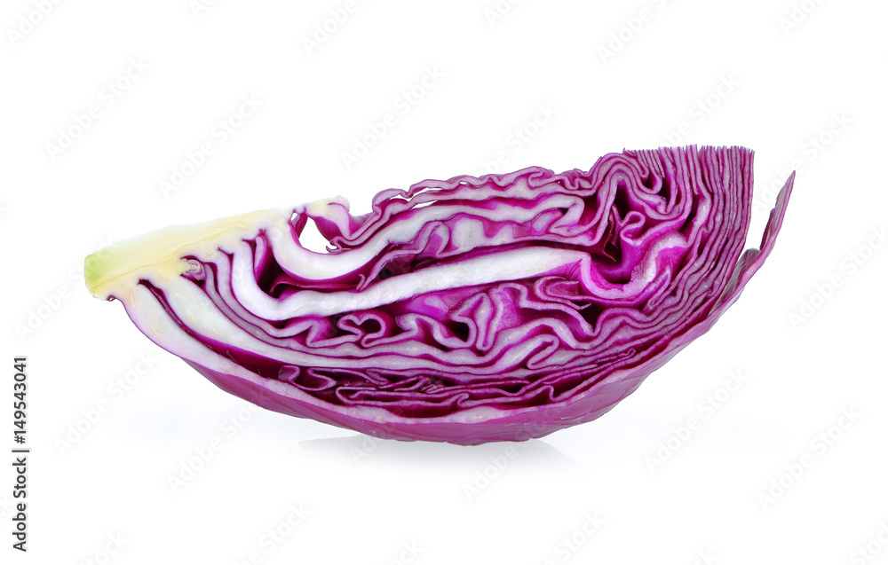 Cabbage sliced on white background Cabbage sliced on white background