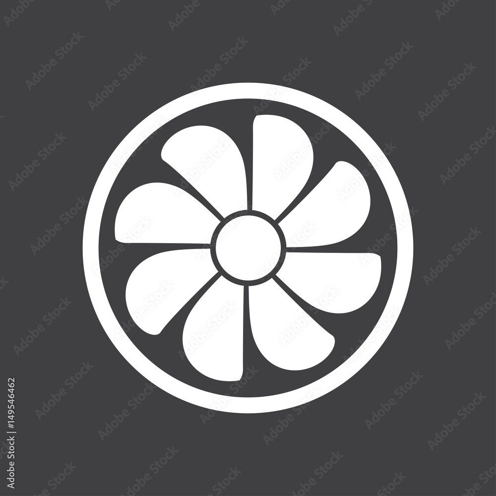 Exhaust fan icon. Ventilator symbol. Flat design style. Exhaust fan icon. Ventilator symbol. Flat design style.