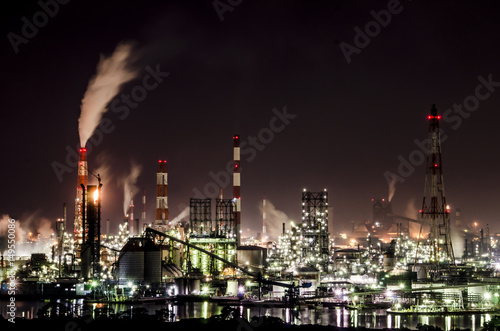 水島コンビナート工場夜景