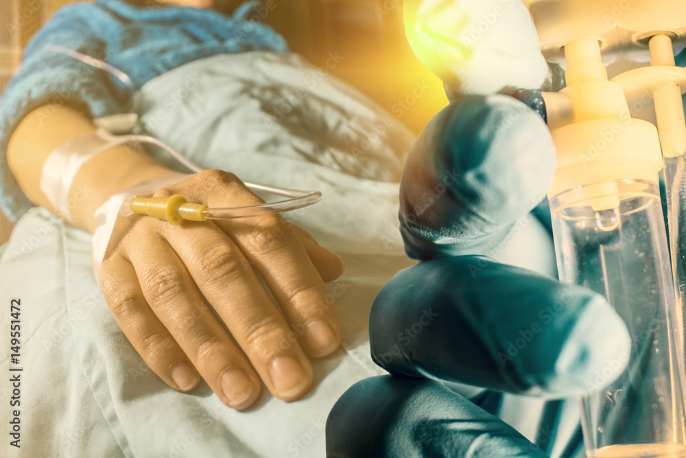 Obraz premium Cancer patient and perfusion drip concept cancer treatment