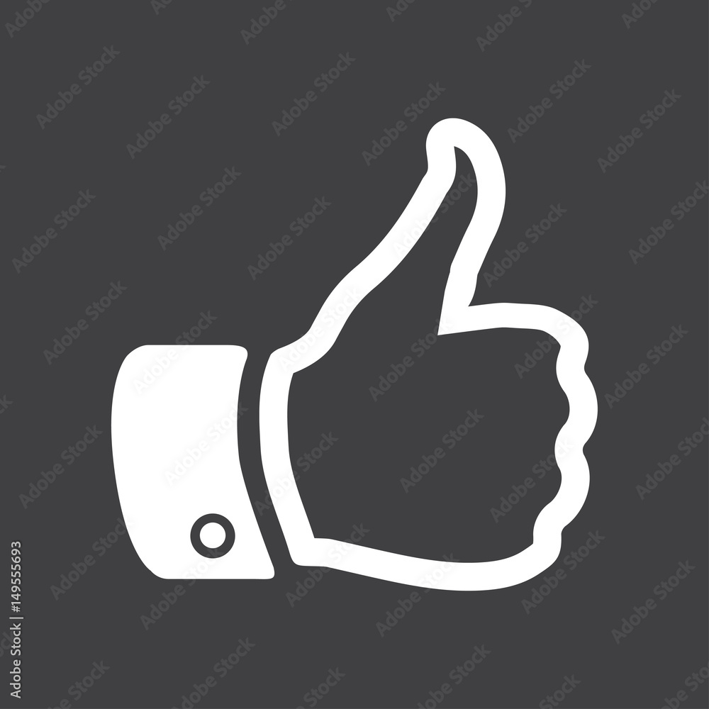Like icon. Hand finger up sign. Thumb up symbol. Flat design style. Like icon. Hand finger up sign. Thumb up symbol. Flat design style.