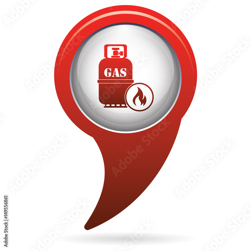 Camping stove with gas bottle icon vector