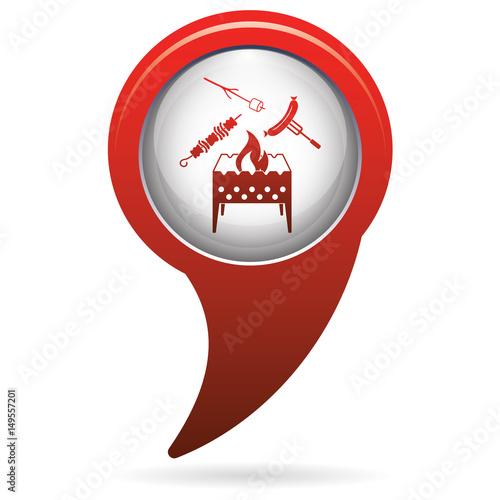 Brazier, zephyr, kebab and sausage icon