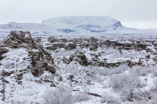 Wallpaper Mural Winter landscape Dimmuborgir Lake Myvatn, Iceland Torontodigital.ca