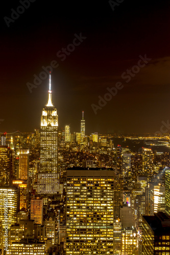 New York City Night Skyline from Top fo The Rock, USA © PnPy
