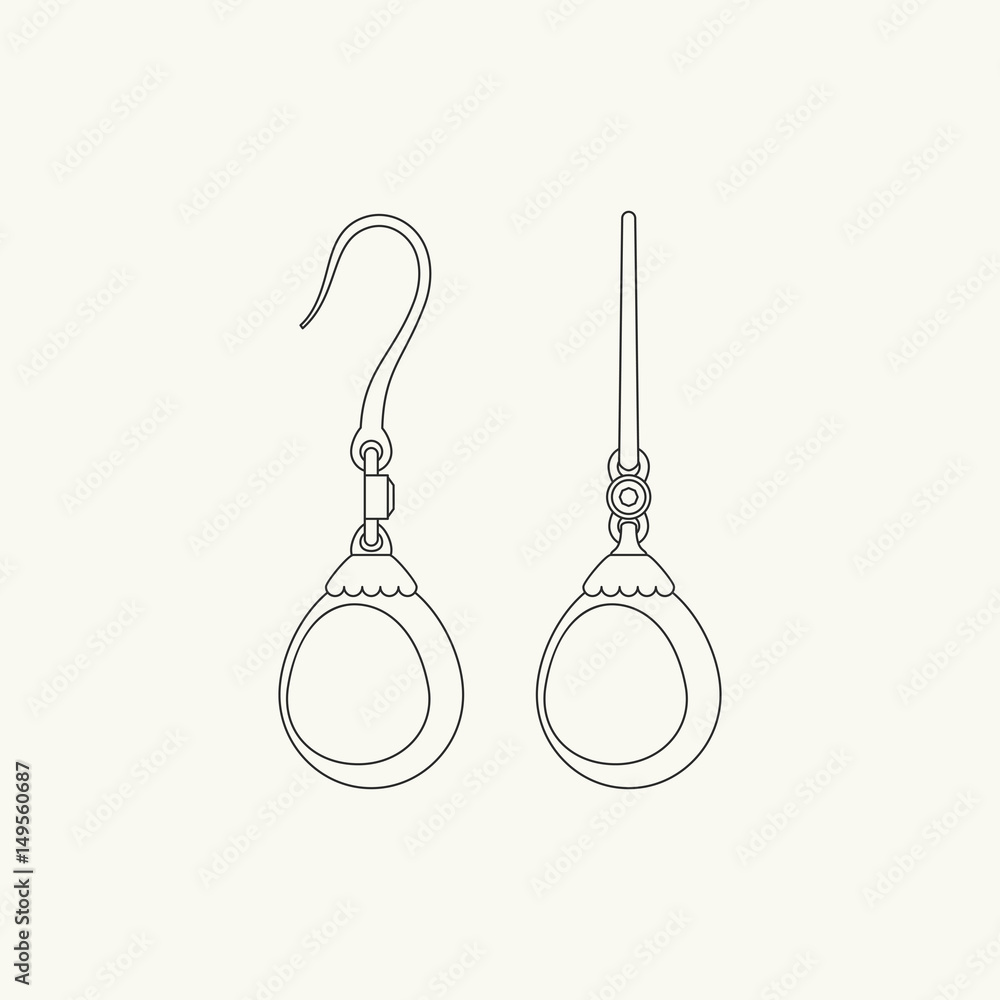 Earrings line drawing Earrings line drawing