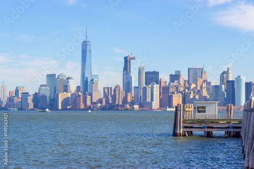 Manhattan view from Liberty Island ,New York,USA