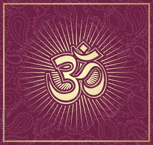 aum syllable, paisley design ,Hinduism, India