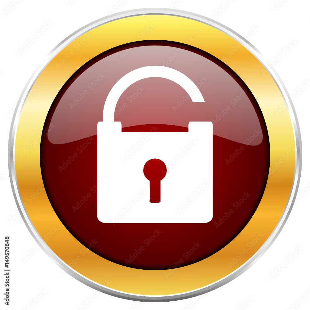 Padlock red vector icon with golden border isolated on white background.
Padlock red vector icon with golden border isolated on white background.