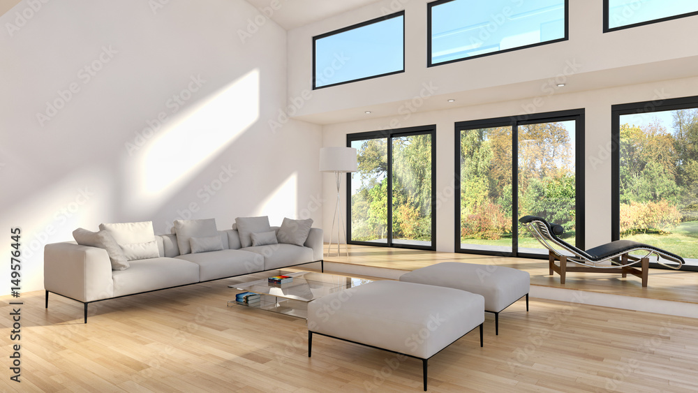 Fototapeta premium Modern living room. 3D rendering