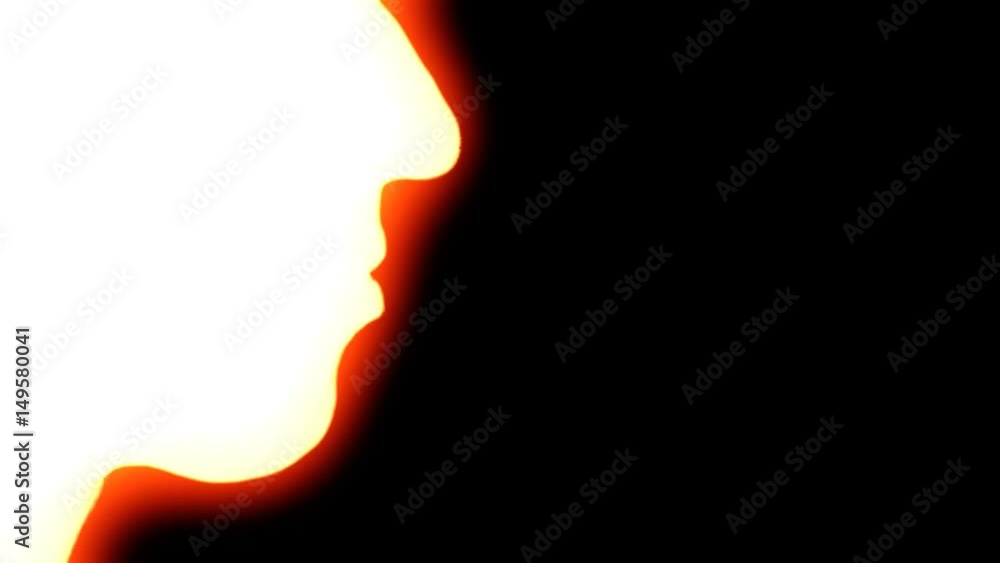Silhouette shot of a woman blowing into a whistle. Vivid glowing colors.
Silhouette shot of a woman blowing into a whistle. Vivid glowing colors.