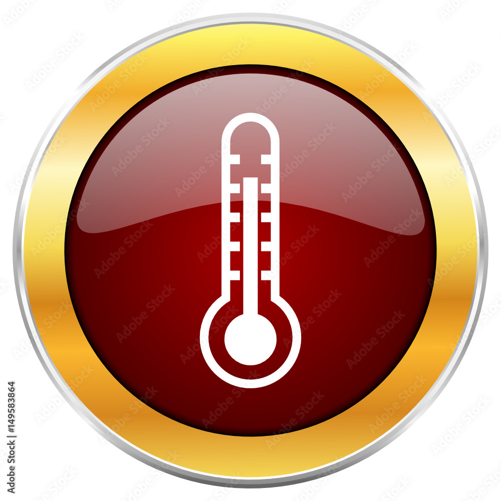 Thermometer red vector icon with golden border isolated on white background.
Thermometer red vector icon with golden border isolated on white background.