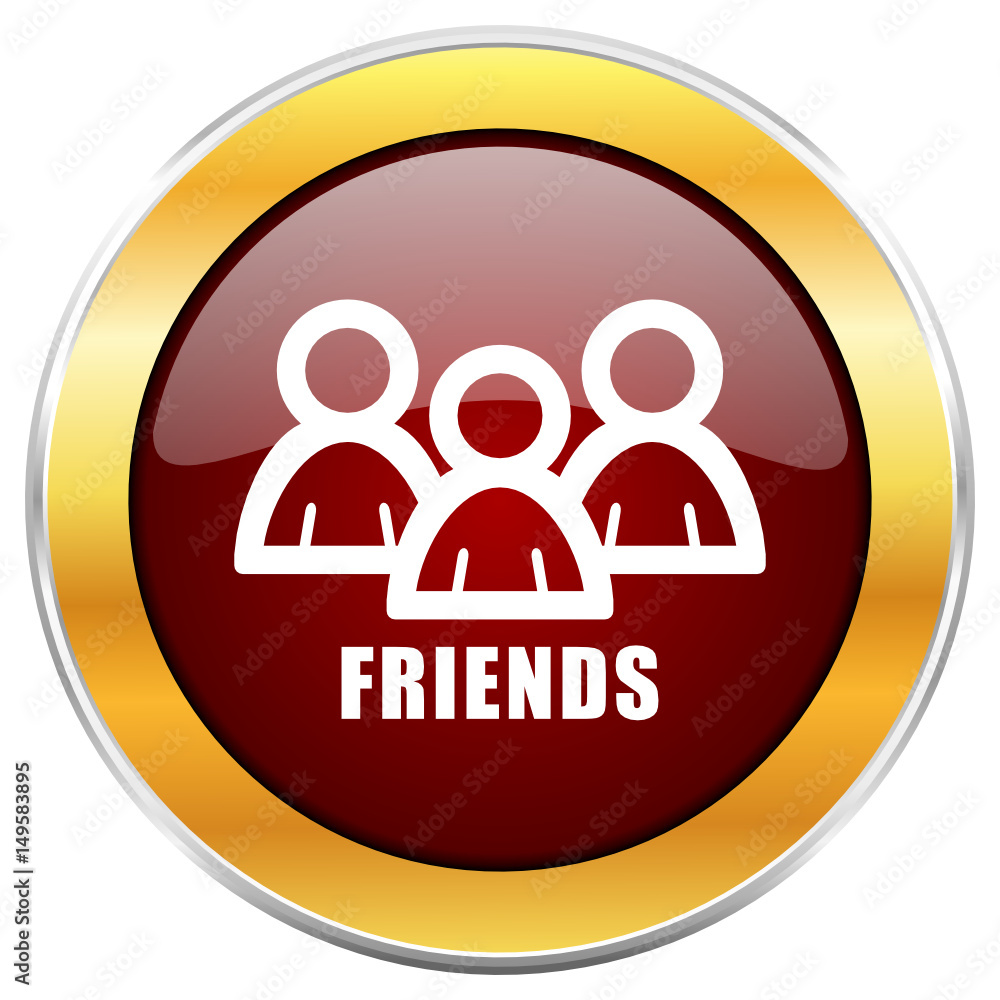 Friends red vector icon with golden border isolated on white background.
Friends red vector icon with golden border isolated on white background.