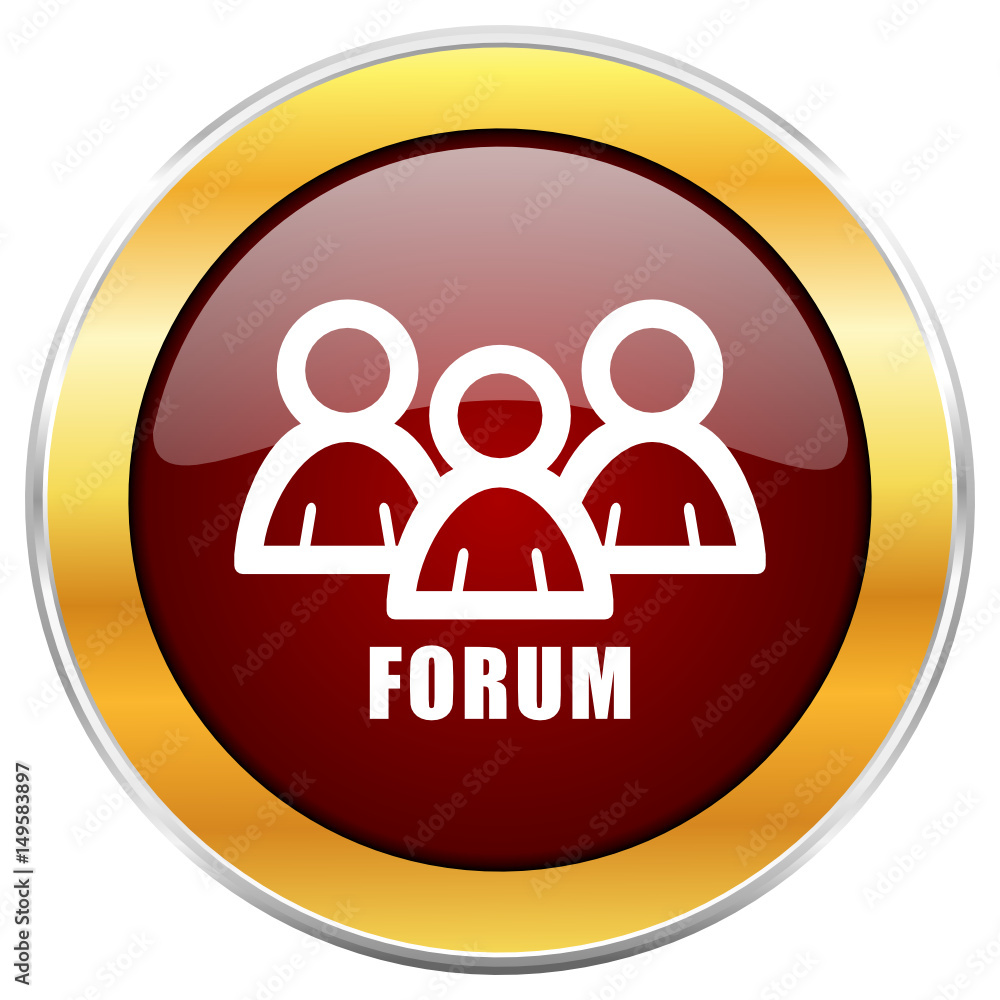 Forum red vector icon with golden border isolated on white background.
Forum red vector icon with golden border isolated on white background.