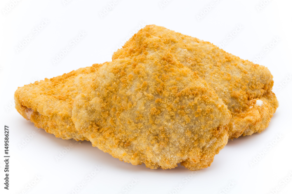 Fried chicken nuggets isolated on white. Fried chicken nuggets isolated on white.