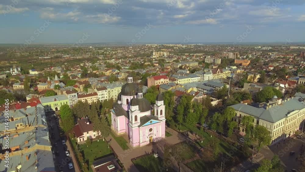 Aerial view of Saint Spirit Cathedral in Chernivtsi, Ukraine Aerial view of Saint Spirit Cathedral in Chernivtsi, Ukraine