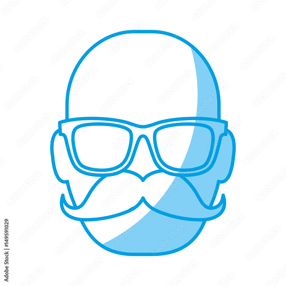 man with mustache icon over white background. hipster lifestyle concept. vector illustration